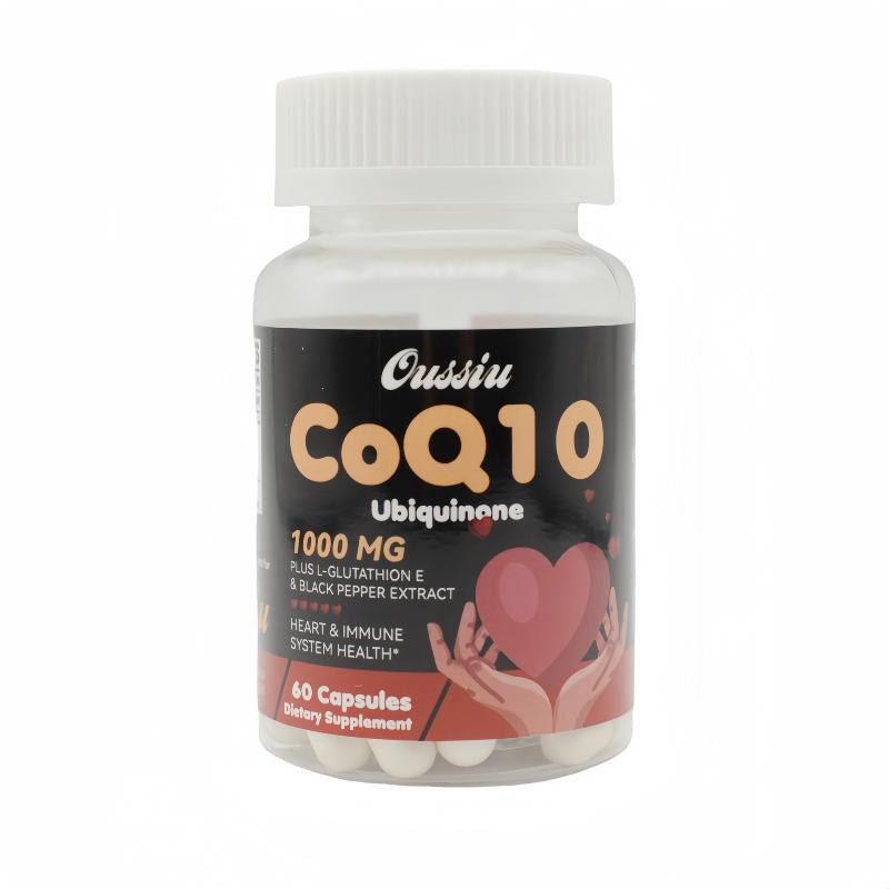1000Mg Coq10 Ubiquinone OUSSIU Better Absorption Antioxidant for Heart Health Energy Production Coenzyme Q10 Vitamins Supplements Fitness Edible